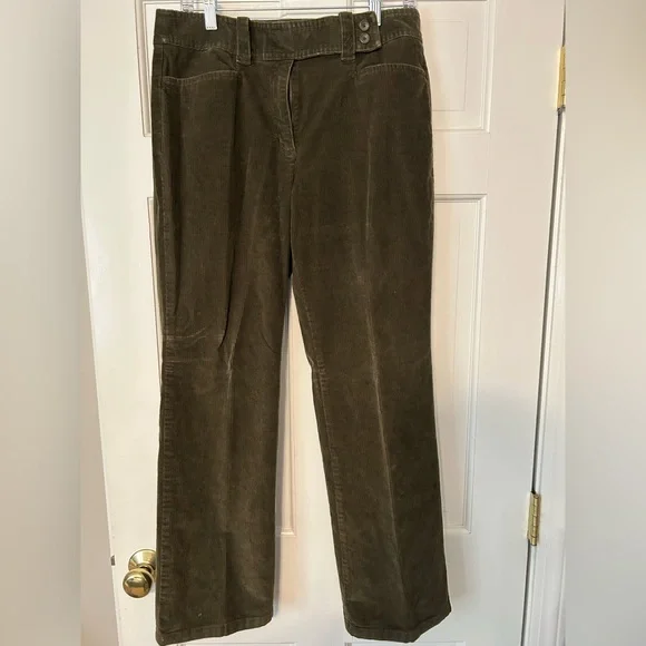 Talbots Women's Olive Corduroy Straight Leg Pants - Picture 1 of 4